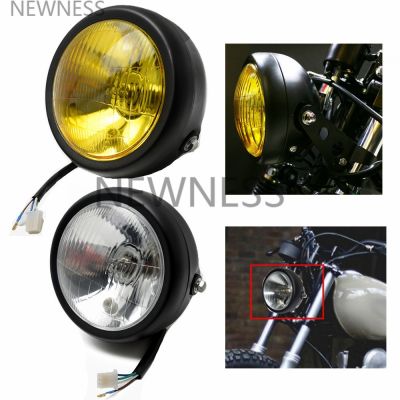 6.5inch Motorcycle Retro headlight Metal 35W Halogen Front Head light Lamp bracket For Harley CG125 GN125 Cafe Racer