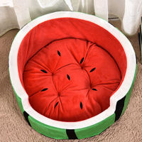 Fruit Cute Dog Kennel House Warm Cotton Watermelon Modeling Bed Memory Foam Mat Sofa Cat Bed for Puppy Washable Furniture