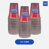 (แก้ว 75ใบ (3x25ใบ)) Sam’s Plastic Cup แก้วแดงปาร์ตี้ ขนาด 16 oz. แก้วพลาสติก แก้วแดง แก้วน้ำ แก้วงานเลี้ยง Red cup