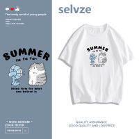 2023 newSELVZE（พร้อมส่งจากกทม มาถึงใน 3วัน）print T-shirt เสื้อยืดแขนสั้นทรงหลวมพิมพ์ลายน่ารัก T0195