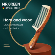 MR.GREEN Comb Gỗ Tự Nhiên Với Cấu Trúc Nối Sừng Lược Chải Tóc Răng Tốt thumbnail