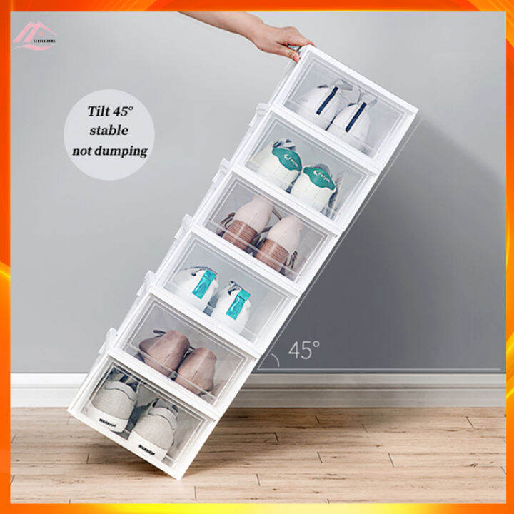 Big Size Shoe Box Storage Organizer Stockable Colorful Plastic Drawer