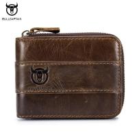 2023 NEWEST  Bullcaptain Top Quality Cow Genuine Leather Men Wallets Fashion Joint Purse Dollar Carteira Masculina Design Credit Card Holder