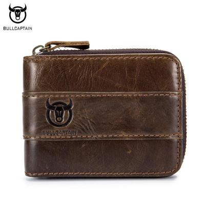 2023 NEWEST  Bullcaptain Top Quality Cow Genuine Leather Men Wallets Fashion Joint Purse Dollar Carteira Masculina Design Credit Card Holder