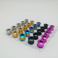 Colorful Cycling Bike Bicycle Titanium Ti Crank Set Chain ring Bike M8 Bolts 6.5mm Nuts 5pairs/lot MTB Riding Bicycle Bike Part Nails Screws Fasteners