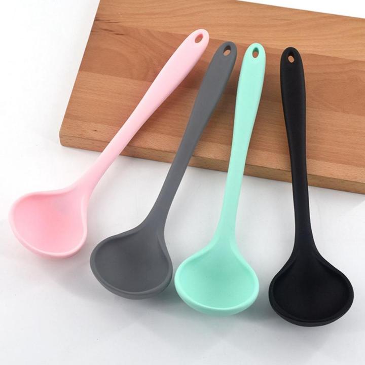 1pc Silicone Ladle, Minimalist Pink Soup Ladle For Kitchen