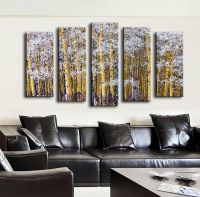 Colorado Frosted Aspens Wall ภาพวาดสำหรับตกแต่งบ้าน Art พิมพ์ผ้าใบ-5ชิ้นชุด Cuadros Decoracion ภาพวาด (ไม่มีกรอบ)