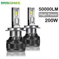 YHKOMS Car LED Headlight  H7 LED H4 H1 H8 H11 HB3 HB4 9005 9006 9012 6000K 200W 50000LM Auto LED Lamp Turbo Fog Light 12V Bulbs  LEDs  HIDs