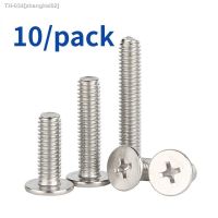 ♗ 10pcs/lot Stainless Steel Cross Phillips Ultra Thin Super Low Flat Wafer Head Bolt Screw M1.4 M1.6 M2 M2.5 M3 M4 M5 M6 M8