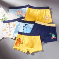 (TER)4pcs/Lot Boys Boxer Briefs Kids Cotton Underwear Baby Boy Underpants Teenager Cartoon Print Soft Children Panties 2-14T 2023 New