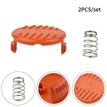 4 Sets Spool Cap Covers Springs Trimmer Parts for Black and Decker