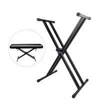 [ammoon]X-Style Piano Keyboard Stand Adjustable and Heavy Duty Music Stand with Anchoring Strap Black