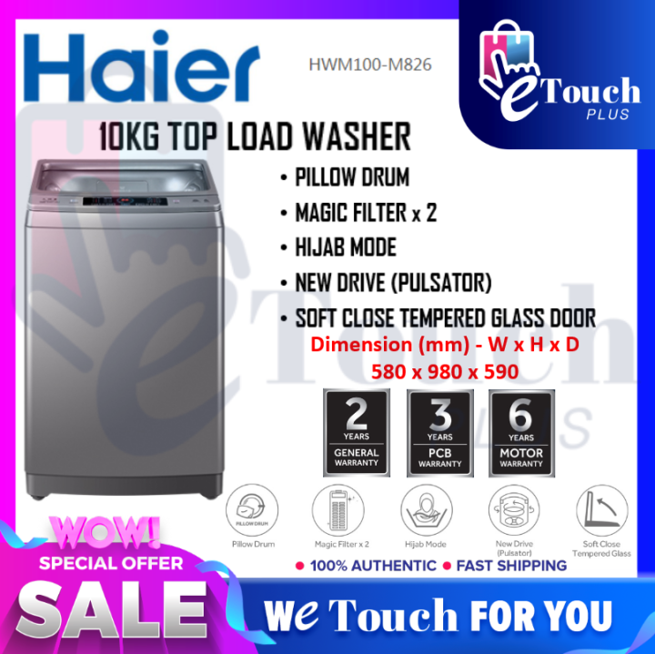 haier washing machine hwm100 m826