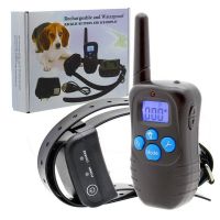 Waterproof And Rechargeable Remote Pet Dog Training Collar With LCD Display 330 Yards Blue Backlight 100G2280