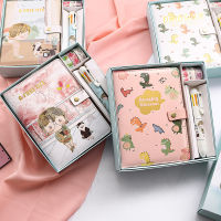Lovely Notebook Planner Buckle PU NoteBook Yearly Agenda Color Illustration Daily Plan Kawaii Notebook Tape Pen Stationery Kit