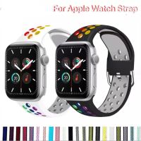 [HOT JUXLLKBKOW 514] สายนาฬิกาสำหรับ Apple Watch 7 45มม. 41มม. 6 5 4 SE 44มม. 40มม. กีฬาซิลิโคน Breathable สายรัดข้อมือสำหรับ Iwatch 3 42มม. 38มม. สร้อยข้อมือ