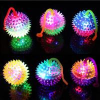 1Pc Kids Glowing Ball Toy LED Light Up Flashing Soft Prickly Massage Ball Elasticity Fun Toys Squeeze Toys Squeaky Kid Prank Toy Code Readers  Scan To