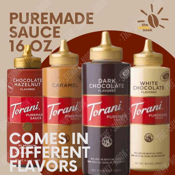 Torani Puremade Sauce (16 oz 500ml) squeeze in Caramel, Dark