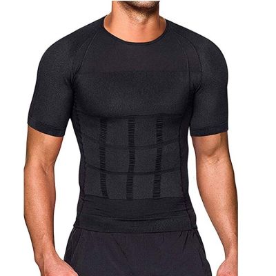【Feb】 Men Body Toning T Shirt Body Shaper Corrective Posture Shirt Slimming Belt Belly Abdomen Fat Burning Compression Corset