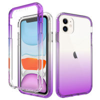 สำหรับ iPhone 11ฮาร์ดใส2-In-1 PC กลับและนุ่ม TPU กรอบกันกระแทกฝาครอบป้องกันกรณีโทรศัพท์