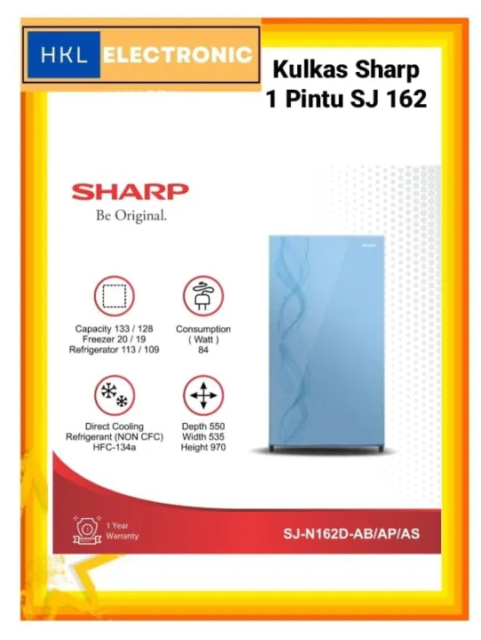 KULKAS SHARP 1 PINTU SJN162SD KAPASITAS 133 LITER Lazada Indonesia