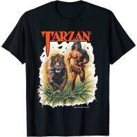 Cartoon Tarzan graphic cotton O-neck T-shirt for men