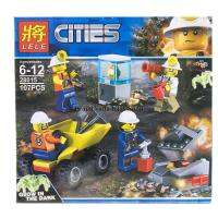 ProudNada Toys ของเล่นเด็กชุดตัวต่อเลโก้ทีมก่อสร้าง LELE CITIES 107 PCS 28015