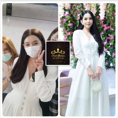 S/2XL ชุด ใส่งานบวช ผญ ส่งฟรี คูปองลด!!ชุดเดรสขาวคุณเบลล่างานป้ายLove Lady dress เดรสไปงานแต่งงาน เจ้าสาวพรีเวดดิ้งเที่ยวทะเล เดรสสีขาวทำบุญ