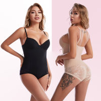 Womens Shapewear Tummy Control Bodysuit with Bra Support Deep V Body Shaping Jumpsuit Corset