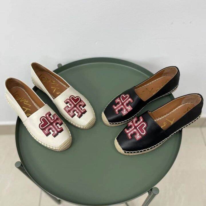 2023-new-tory-burch-nbsp-nbsp-love-logo-soft-leather-fishermans-shoes-casual-flats