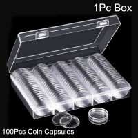 Picha 100pcs Coin Holder กรณีรอบแคปซูล CLEAR BOX Coin Collection Protector