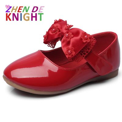 Baby Girls Shoes Kids Wedding Party Shoes Little Girls Patent Leather Shoes Flower Princess Shoes for Dance Red White Black