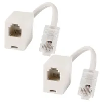 2ซ็อกเก็ต8P4C/RJ45ชาย RJ11 6P4C หญิง M / F อะแดปเตอร์โทรศัพท์ Ethernet