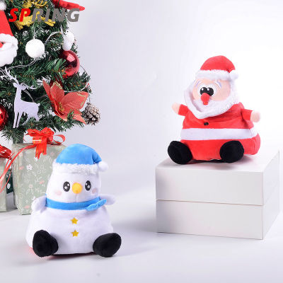 ตุ๊กตาผ้ากำมะหยี่ตุ๊กตาหิมะ Plushie ซานตาคริสต์มาส6นิ้วกลับด้านได้สำหรับเด็กของตกแต่งของขวัญคริสต์มาส