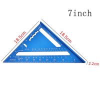 【✱2023 HOT✱】 lihongtaot ไม้บรรทัดวัดมุมสามเหลี่ยมไม้ฉากขนาด7/12นิ้วอะลูมินัมอัลลอยสามเหลี่ยมไม้ความเร็วโปรแทรคเตอร์วัดมุม