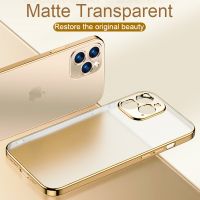 [Disen electronic] Funda De Silicona Transparente Con Marco Chapado De Lujo Para iPhone Carcasa A Prueba De Golpes Para รุ่น13 12 11 Pro Max Mini X XS XR 7 8 Plus SE 2022