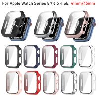 Glass Cover For Apple Watch Case 45mm 41mm Screen Protector Hard PC Bumper Protective Cover for iWatch Series 8 7 6 5 4 SE