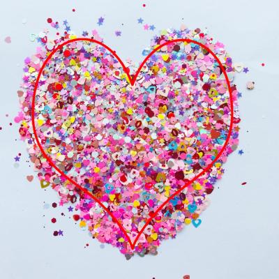 PrettyG DIY 100g Valentines Day Series Mixes Glitter Nail Sequins Flakes Manicure Art Decoration Accessories VA01-12