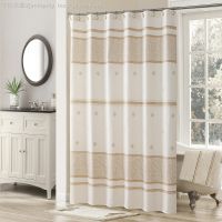 【CW】✷✎ஐ  Sevillle Farmhouse Tan Classic Polyester Fabric Printed Shower Curtain