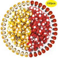 【YF】✙  100pcs Adhisive Bumble Bees and  Ladybugs for Crafts Scrapbooking Garden Decoration