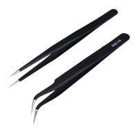 【LZ】▼♙  2pcs/lot Anti-static Precision Tweezers Set Pinzas Pincet Stainless Steel ESD Tweezer Electronics Repair Tools