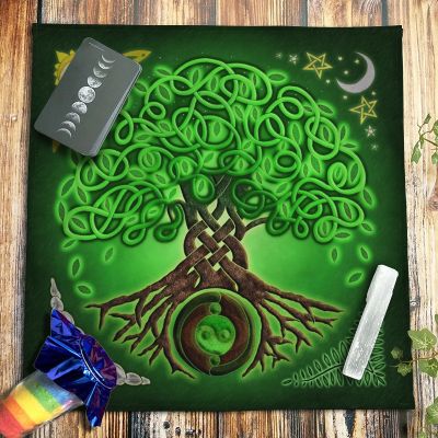 Celtic Tree Of Life Tarot Tablecloth Velvet Altar Cloth Spiritual Divination Witchcraft Astrology Board Game Oracle Card Pad New