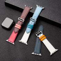 High quality Leather for Apple Watch Band 41/45mm Series7 6 5 4 3 Sport Bracelet 42mm 38mm Strap For iwatch6 SE Band 40mm 44mm