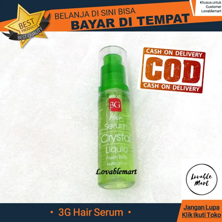 3g Hair Serum Crystal Liquid 30 Ml Fresh Rich Joy Lovablemart Bisa Cod Bayar Di Tempat Vitamin Penumbuh Rambut Sehat Serum Rambut Penyubur Menguatkan Rambut Lazada Indonesia