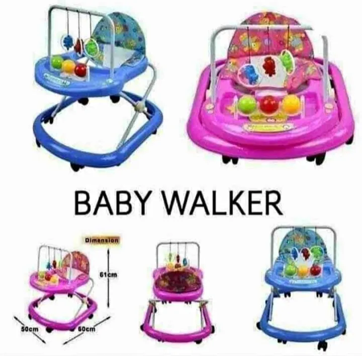 Bright Starts Floral Friends Walker with Easy Fold Frame for Storage