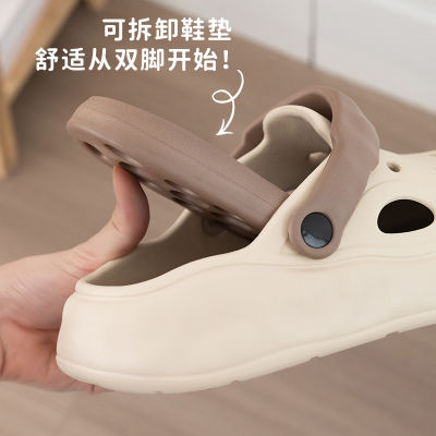 New style Rui Liya ฤดูร้อนใหม่ Baotou ผู้ชายสวมรองเท้าแตะใช้ในบ้านกลางแจ้ง eva รองเท้าหลุมพื้นหนากันลื่นขายส่ง