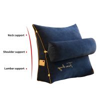 Triangle Reading Pillow Bed Read Pillow Sofa Support Cushion Pillows Soft Backrest Waist Cushion with Cotton Inner Core