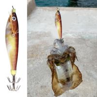 10Cm/9.6G Umpan Pancing Penetrasi Kuat Menggoda Kayu Bercahaya Tajam Udang Gurita Kait Buatan untuk Pecinta Pancing