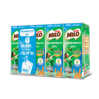 Milo ไมโล นมยูเอชที รสช็อกโกแลตมอลต์ สูตรน้ำตาลน้อยกว่า 180 มล. แพ็ค 8 กล่อง