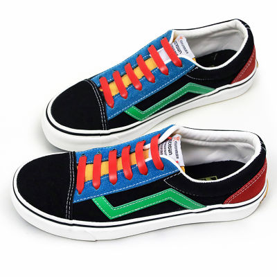 เชือกรองเท้าซิลิโคนรูปเคียว8สีกันน้ำได้ทั้งของแท้คุณภาพสูงเด็กและผู้ใหญ่